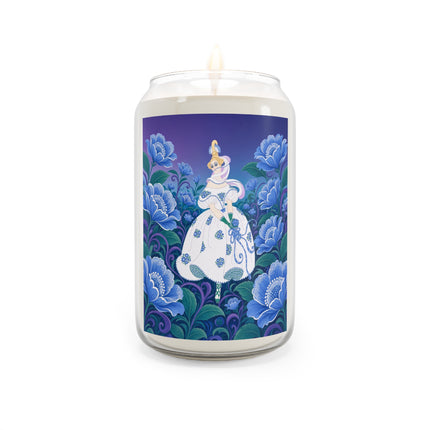 💙🌸 The Enchanted Blue Blossom Garden Scented Soy Candle – Art Deco Floral Elegance