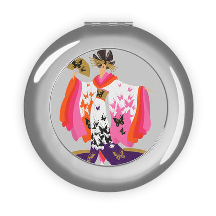 Butterfly Kimono Compact Mirror – Elegant Japanese Fantasy & Whimsical Grace