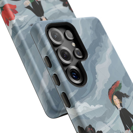 🌧️🌺 The Stormy Flower Walk Phone Case – Art Deco Floral Fashion
