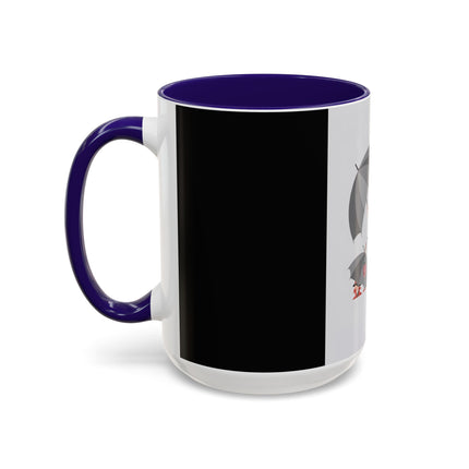 The Lady of Silver Umbrellas Colorful Mug (11oz, 15oz) – Art Deco Mystery, Elegant Fashion & Silver Dreamscape