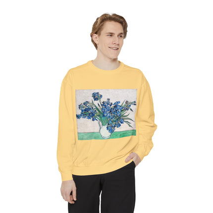 Irises by Vincent Van Gogh Unisex Garment-Dyed Sweatshirt