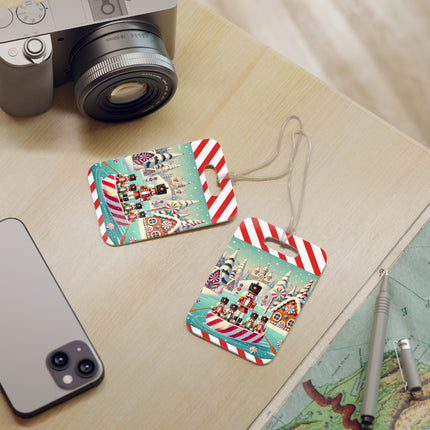 Nutcracker Candy-Striped Adventure Luggage Tag