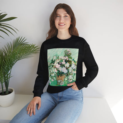 Roses by Vincent Van Gogh Heavy Blend™ Crewneck Sweatshirt