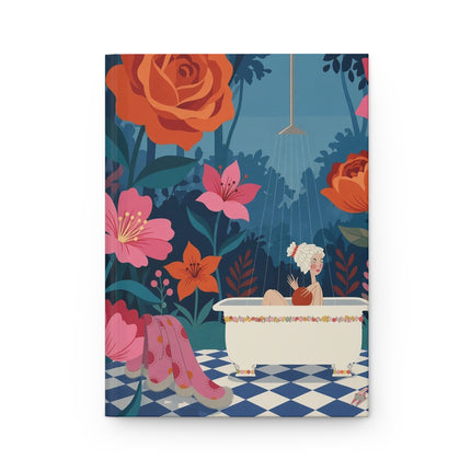 🛁🌺 The Lady Of The Enchanted Flower Bath Hardcover Journal – Art Deco Garden Whimsy