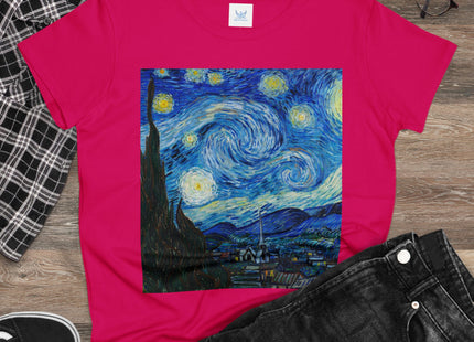 The Starry Night by Vincent Van Gogh Women's Midweight Cotton Tee