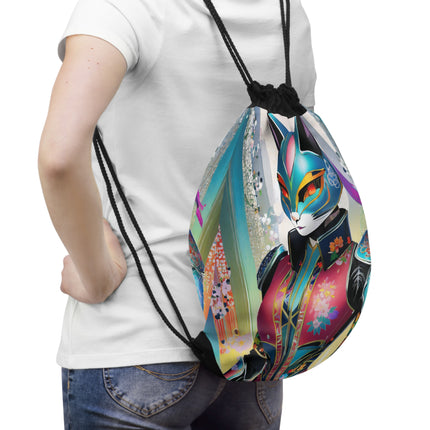 Cyberpunk Chic Drawstring Bag