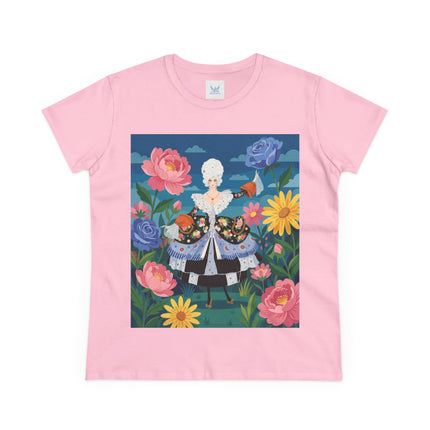 🌸👑 The Duchess Of The Enchanted Garden Cotton Tee – Art Deco Floral Elegance