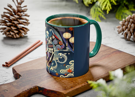 Skeleton Kabuki Performer Colorful Mugs (11oz, 15oz)