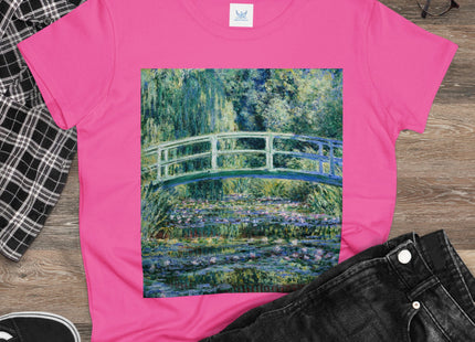 Water Lilies and Japanese Bridge by Claude Monet Women's Midweight Cotton Tee