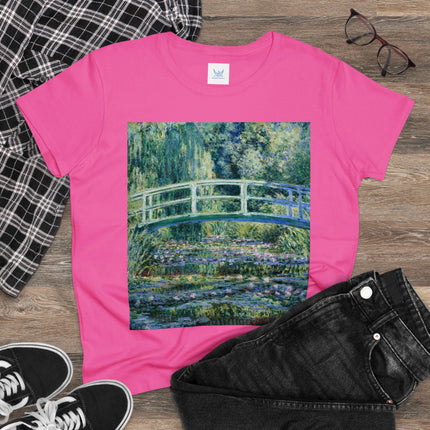 Water Lilies and Japanese Bridge by Claude Monet Women's Midweight Cotton Tee