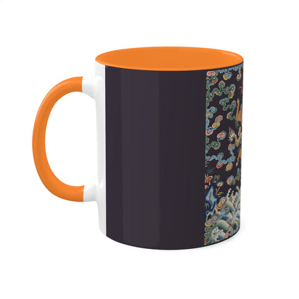 Rank Badge with Dragon with Deer Hooves Colorful Mugs, 11oz
