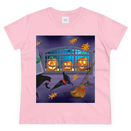 Whimsical Halloween Mischief Women's Midweight Cotton Tee