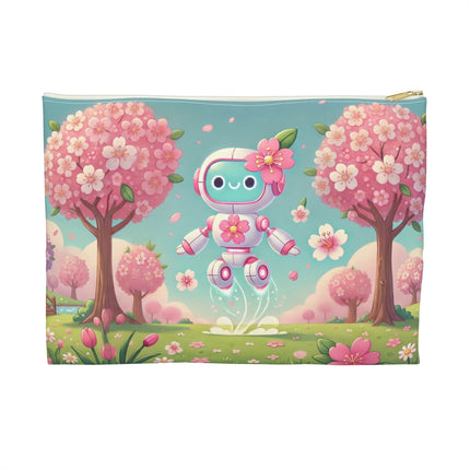 Sakura Sentinel Accessory Pouch – Robot Fairy & Blossom Magic