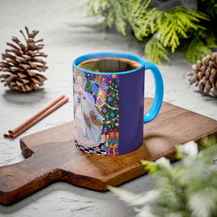 🎄✨ The Lady Of The Christmas Ornament Colorful Mug – Art Deco Holiday Fantasy