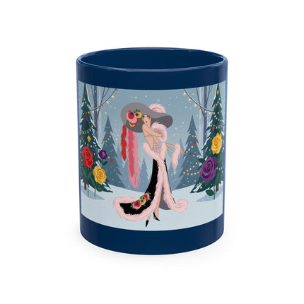 🏮🎄 The Winter Lantern Celebration Ceramic Mug – Art Deco Asian Christmas Elegance