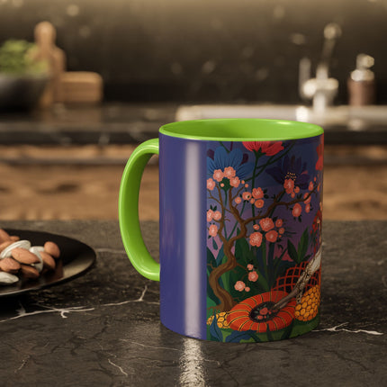 The Garden Of Quiet Reverie Colorful Mugs – Art Deco Botanical Serenity