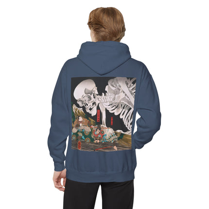 Mitsukuni Defying the Skeleton Spectre by Utagawa Kuniyoshi Unisex Garment-Dyed Hoodie