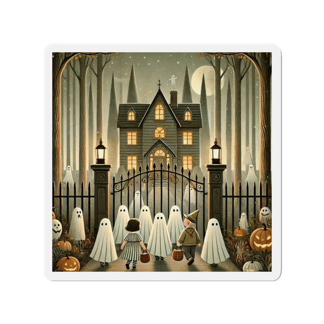 Ghostly Welcome – A Halloween Night Die-Cut Magnets (3 Sizes)