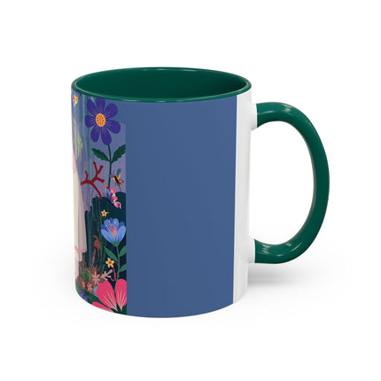 The Lady Of The Enchanted Aquarium Colorful Mugs – Art Deco Aquatic Elegance