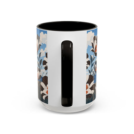 🌊🌼 The Windswept Seaside Promenade Colorful Mug – Art Deco Coastal Elegance