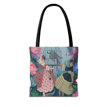🦜🌸 The Ladies Of The Enchanted Aviary Tote Bag – Art Deco Floral Fantasy