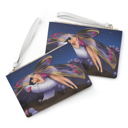 Slumbering Fairy on a Mushroom Clutch Bag