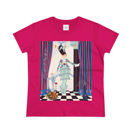 🌸🎭 The Lady Of The Garden Salon Cotton Tee – Art Deco Floral Elegance