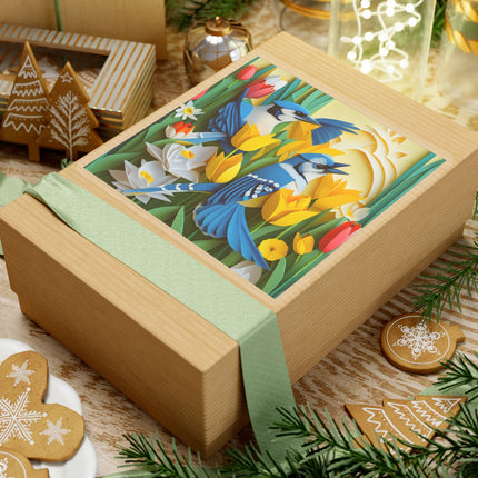 Blue Jays in a Spring Garden Kiss-Cut Stickers (4 Sizes)