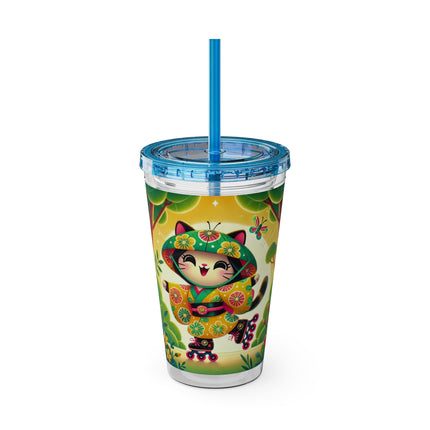 Firefly Dance on Wheels Sunsplash Tumbler with Straw, 16oz