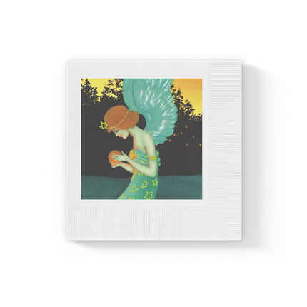 Twilight Angel White Coined Napkins