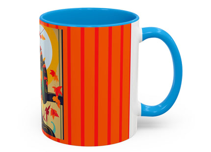Black Cat in Kimono Colorful Mugs, 11oz