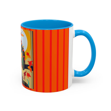 Black Cat in Kimono Colorful Mugs, 11oz