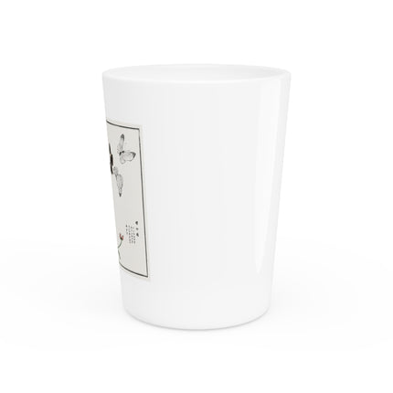 Butterflies and flower illustration by Morimoto Toko Ceramic Shot Glass