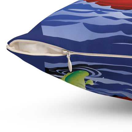 Embarking on a Moonlit Journey Spun Polyester Square Pillow