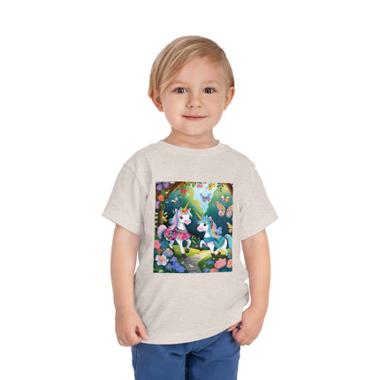 Baby Unicorns and Fluttering Butterflies Toddler Short Sleeve Tee