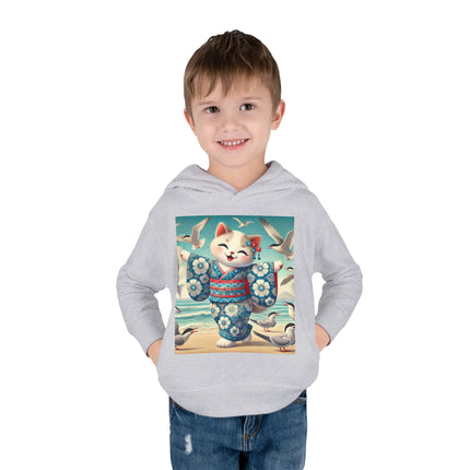 Geisha Kitten by the Seaside Toddler Pullover Fleece Hoodie