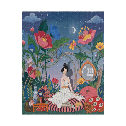 🌙🌺 The Lady Of The Midnight Garden Puzzle – Art Deco Floral Reverie