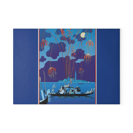 Fireworks in Venice by George Barbier Glass Cutting Board