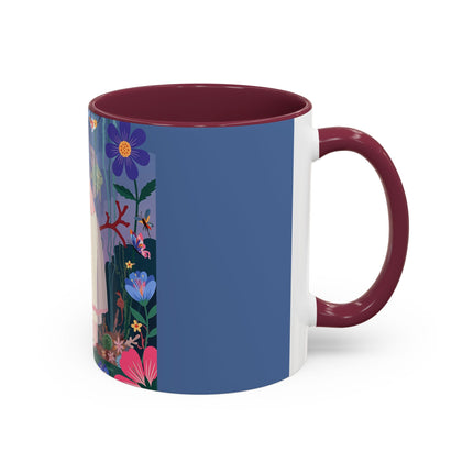 The Lady Of The Enchanted Aquarium Colorful Mugs – Art Deco Aquatic Elegance