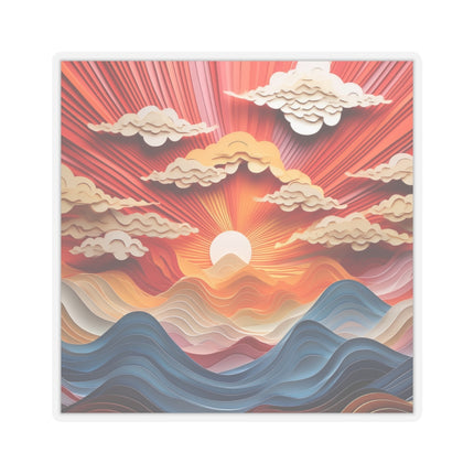 Vibrant Sunrise Sky Kiss-Cut Stickers (4 Sizes)