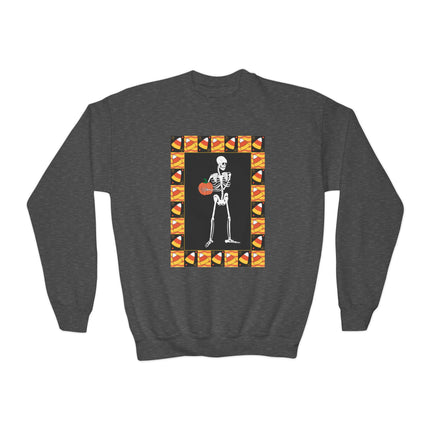 Candy Corn Skeleton Youth Crewneck Sweatshirt