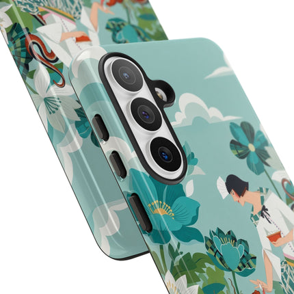 🐉🌿 The Dragon Keeper Phone Case – Art Deco Floral Fantasy