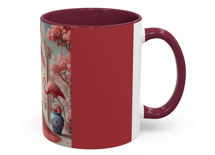 Petals, Porcelain, and Flamingos Colorful Mugs (11oz, 15oz)