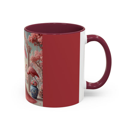 Petals, Porcelain, and Flamingos Colorful Mugs (11oz, 15oz)