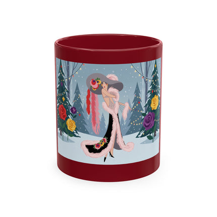🏮🎄 The Winter Lantern Celebration Ceramic Mug – Art Deco Asian Christmas Elegance