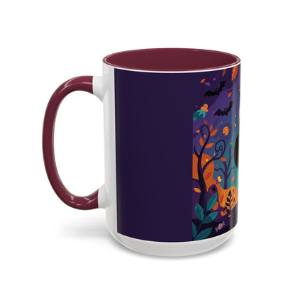 🐈‍⬛🎃 The Midnight Black Cat Masquerade Colorful Mug – Whimsical Halloween Elegance