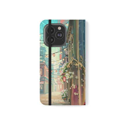 🦝✨ Cybernetic Red Panda Flip Case – Neon Charm & Futuristic Wonder