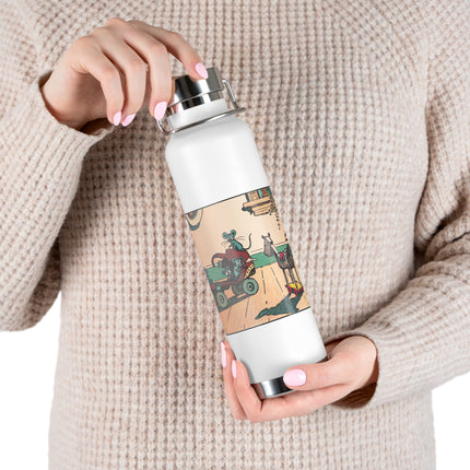 Mischievous Mice on Wheels Copper Vacuum Insulated Bottle, 22 oz