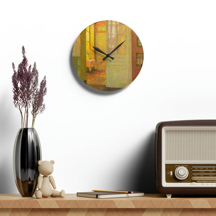 Interior, Window Light by Henri Le Sidaner Acrylic Wall Clock, Round & Square