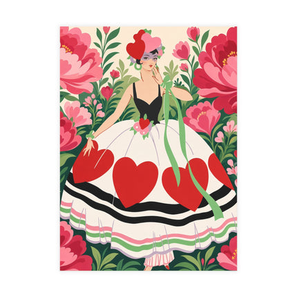 ❤️🌸 The Heart Garden Postcards With Envelopes – Art Deco Floral Romance